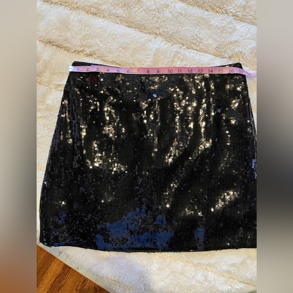 2 PC SET ~J.CREW FACTORY BLACK SRQUIN TOP & SKIRT - Picture 3 of 13